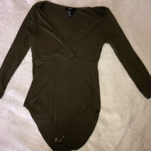 Navy green body suit